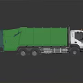 Green Container White Cab Heavy Duty Waste Truck With Tipper Design Feature