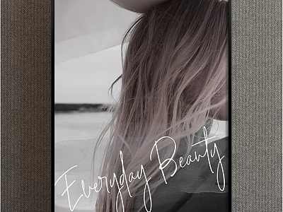 Portrait Painting of Woman with Long Flowing Hair and Scenic Background for Everyday Beauty 3d model