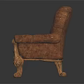 Classic Upholstered Armchair With Carved Wooden Frame Velvet Fabric And Curved Legs