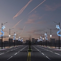 Urban road lighting, street lamp lighting, creative lighting 3d model