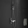 Modern Wall Mounted Shower System With Handheld Shower And Water Flow In Bathroom Interior 3d model