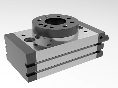 Durable Industrial Equipment Precision Machined Metal Base Circular Top Mounting Holes 3d model