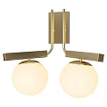 Modern Brass Wall Lamp With Two Globe Shades And Sleek Design 3d model