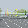 Modern Bridge Rainbow Glass Bridge Landscape Bridge Across the National Road Bridge Network Red Card Bridge Color Transparent Love Bridge 3d model