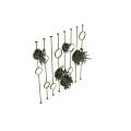 Elegant Green Plant Hanging Wall Decor With Circular Elements And Golden Frames