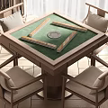 New Chinese Mahjong Table and Chair Mahjong Table and Chair Combination 3d model