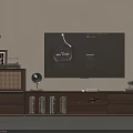 Modern Wooden TV Stand With Storage Shelves Books And Decorative Items In Living Room