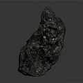 Unique Natural Dark Gray Stone Ornament With Porous Surface And Rough Texture