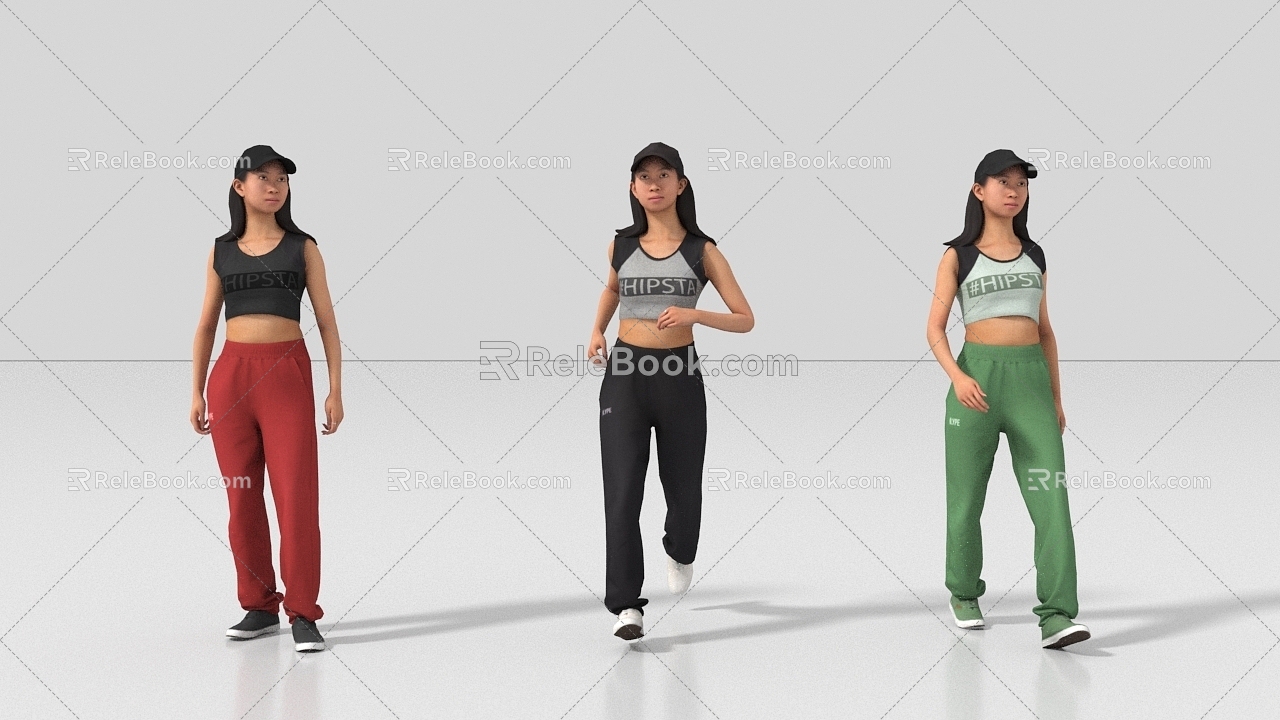 Sports People Running People Exercise Fitness 3d model