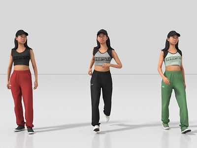 Sports People Running People Exercise Fitness 3d model