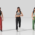 Sports People Running People Exercise Fitness 3d model