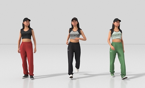 Sports People Running People Exercise Fitness 3d model