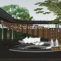 Modern pavilion rest pavilion rest gallery rest area 3d model