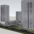 Modern Office Building Office Building Commercial Street 3d model