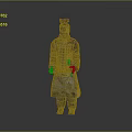 Ancient Chinese Terracotta Warrior Sculpture with Detailed Historical Carving and Armor Design