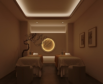 Modern new Chinese beauty salon-Ji beauty salon beauty spa therapy room massage room 3d model