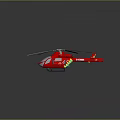 Red Helicopter Model With Rotors And Detailed Design On Dark Background