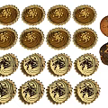 Assorted Tasty Cupcakes With Golden Frosting Chocolate Sprinkles And Cookies Arranged