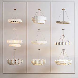 modern cream chandelier cream chandelier 3d model