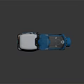 Blue and White Modern Taxi Motorcycle With Transparent Canopy Black Seat And Alen Taxi Logo