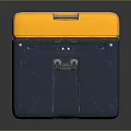 Yellow And Dark Blue Industrial Equipment Case With Handle And Warning Stripes