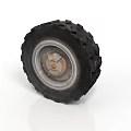 High Quality Car Tire With Black Tread Silver Wheel Rim And Orange Center