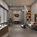 Modern Clothing Store Interior With Stylish Display Racks Green Plants Sofa And Chandelier