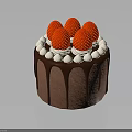 Delicious Chocolate Cake Topped With Fresh Strawberries Whipped Cream And Chocolate Drizzle On Sides