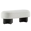 Modern Orange And Gray Upholstered Sofa Stools With Black Wooden Legs