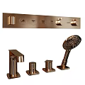 Modern Chrome Bathroom Faucet with Control Panel and Shower Components Design