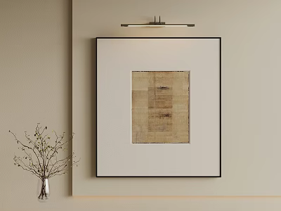 Abstract Painting With Textured Neutral Tones In Black Frame For Minimalist Interior Decor 3d model