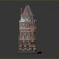 Red Brick Classical Building With Gabled Roof Multi Story Windows And Chimneys
