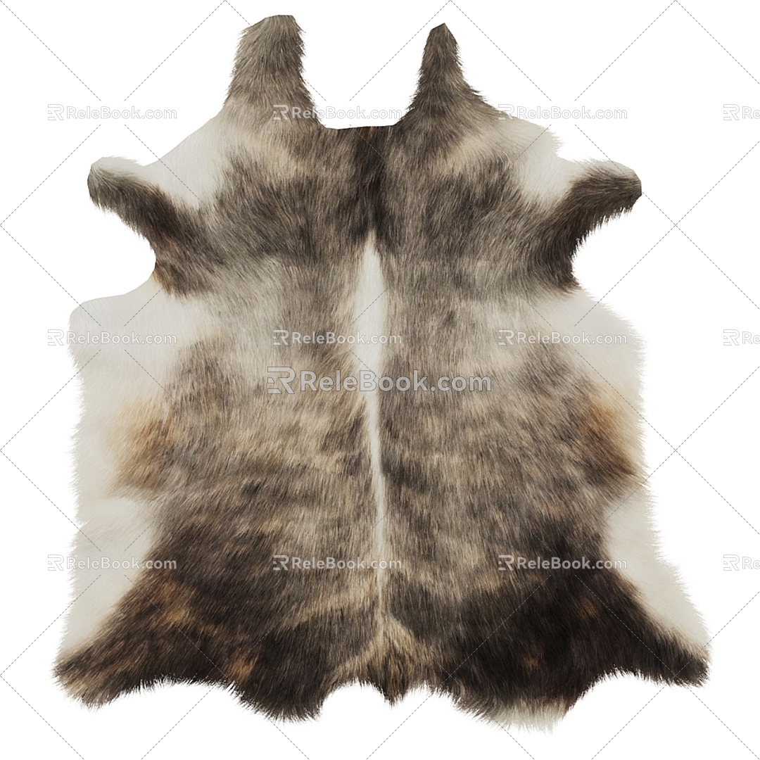 Tiger skin carpet 3d model