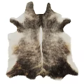 Stylish Shaped Fur Texture Rug Featuring Gray White Brown Tones And Natural Patterns 3d model
