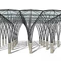 Modern gallery structure 3d model