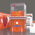 Intime Food Station Setup Featuring Prize Machine With Colorful Balls And Write Your Number Area
