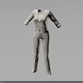 White Minimalist Professional Women's Suit Set with Blazer and Trousers