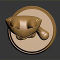 Golden Cat Shaped Statue With Pointed Ears And Standing Posture On Shiny Base