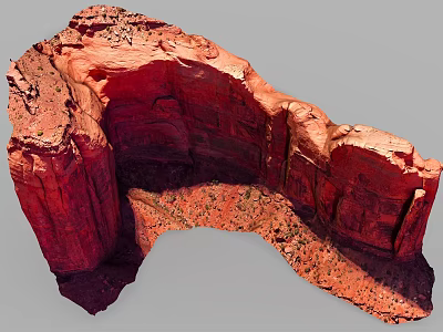 Micro Terrain Red Rock Canyon With Natural Rock Layers And Eroded Formation 3d model