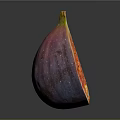 Fresh Cut Open Fig Showing Vibrant Red Pulp And Tiny Seeds Inside 3d model