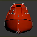 Red Yacht With Distinctive Design Features 3d model