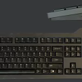 Full Size Computer Keyboard With Numeric Keypad Black Design And Red Accent