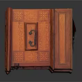 Wooden Entryway Console Cabinet With Intricate Carved Patterns And Storage Drawers