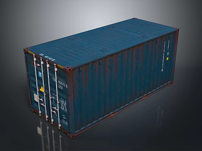 Blue Metal Storage Container For Storing Daily Household Living Supplies 3d model