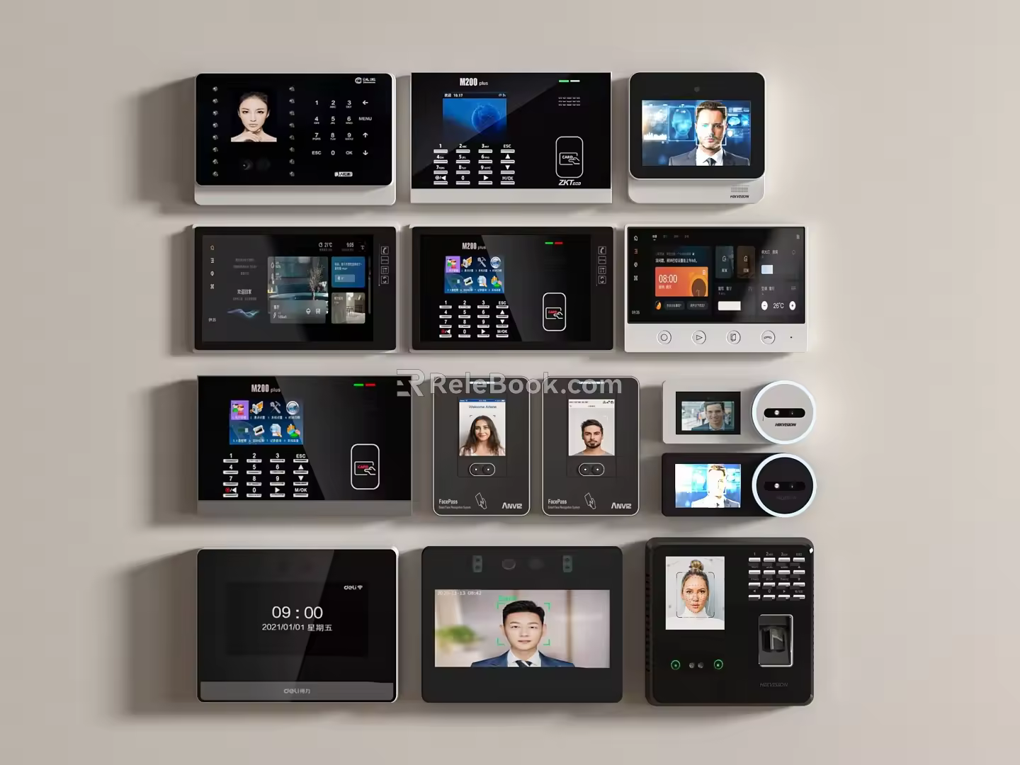 Face machine punch card machine fingerprint machine face recognition machine intelligent machine 3d model