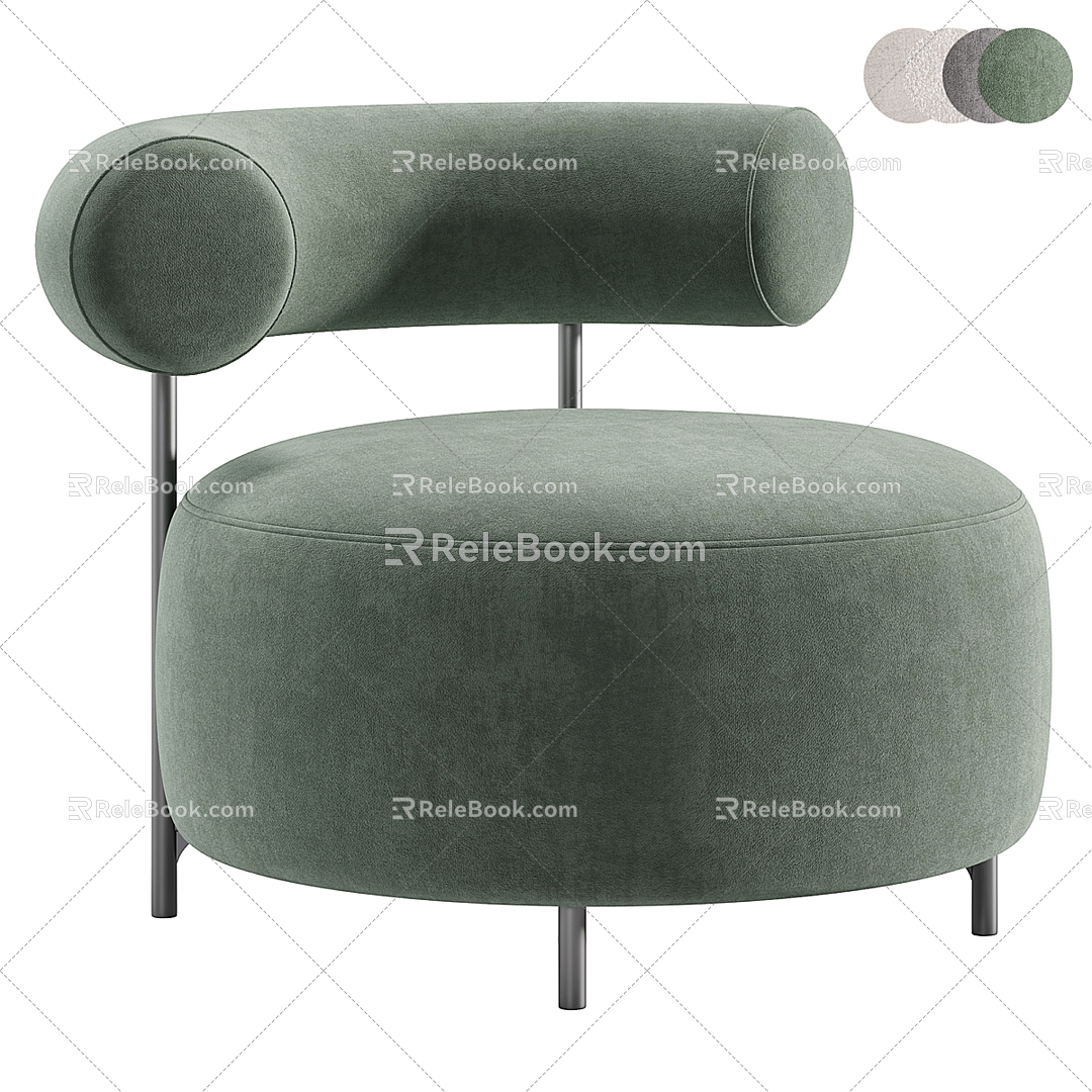 Saloni Fabric Lounge Chair 3d model