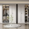 Modern White Wardrobe Interior Design With Glass Doors And Storage Shelves