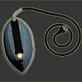 Blue Electric Iron With Black Handle Orange Button And Coiled Power Cord