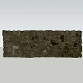 Architectural Exterior Wall With Natural Rough Stone And Mossy Surface Texture 3d model