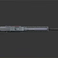 Futuristic Advanced Gun With Metallic Silver Red Tactical Design And Structure